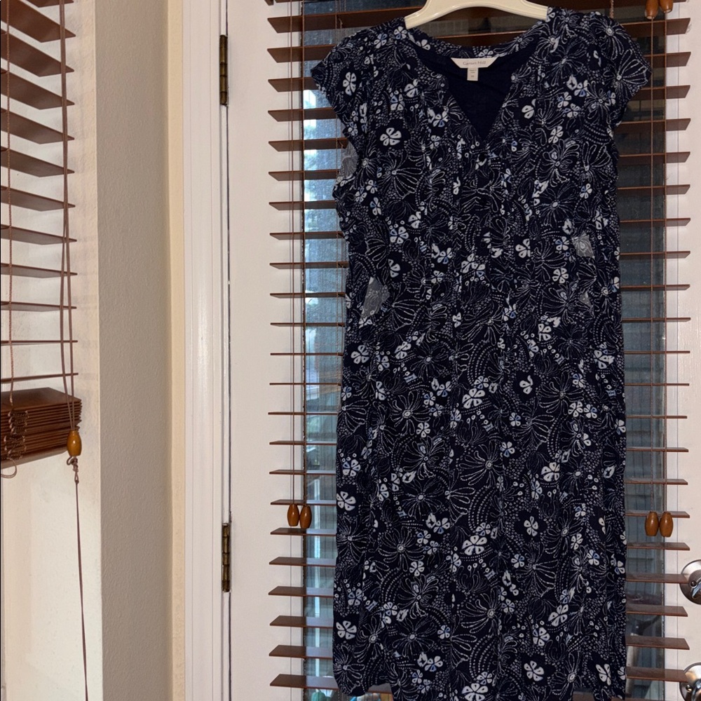Garnet Hill Navy and White Floral dress.